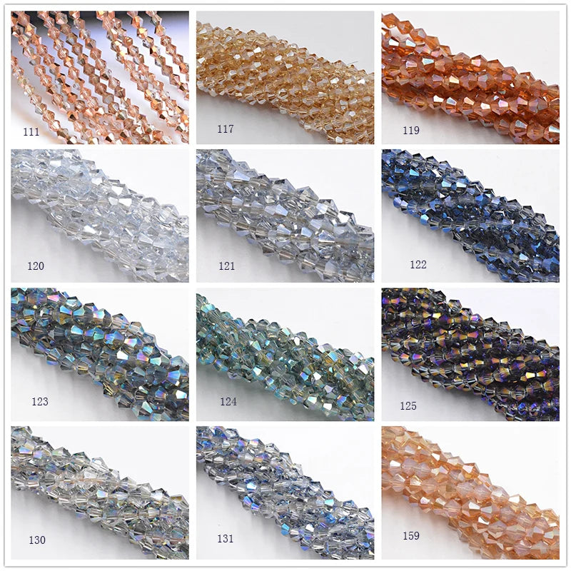 Pick Color 100pcs 4mm Bicone Austria Crystal Beads Charm Glass Beads Loose Spacer Bead for DIY Jewelry Making