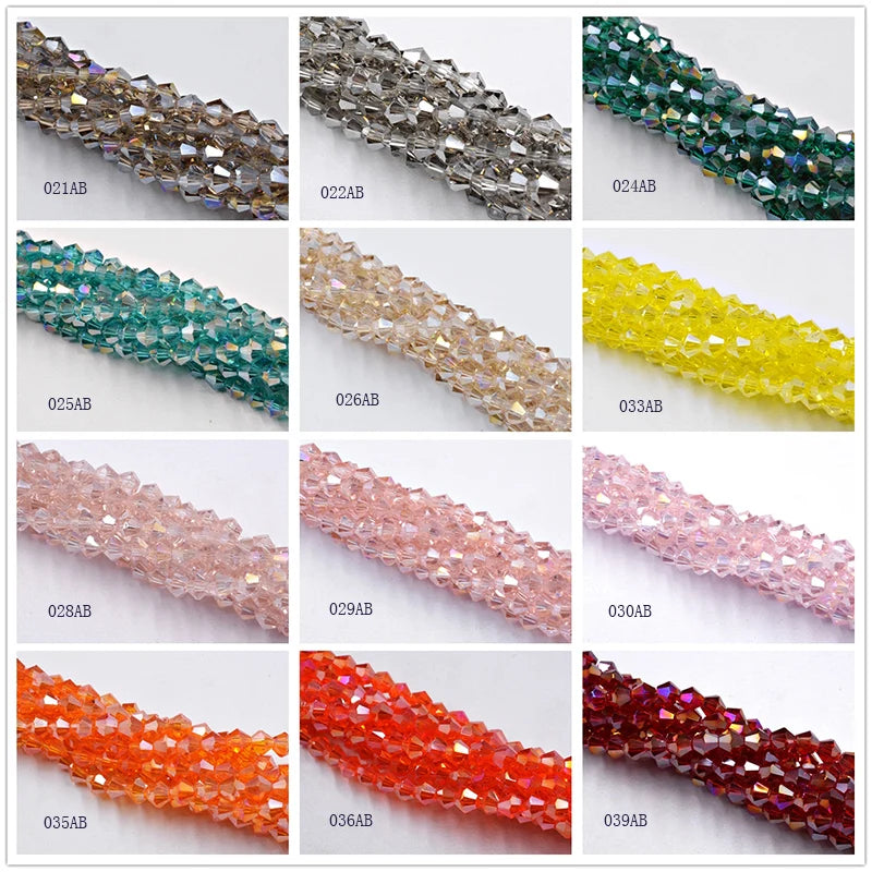 Pick Color 100pcs 4mm Bicone Austria Crystal Beads Charm Glass Beads Loose Spacer Bead for DIY Jewelry Making