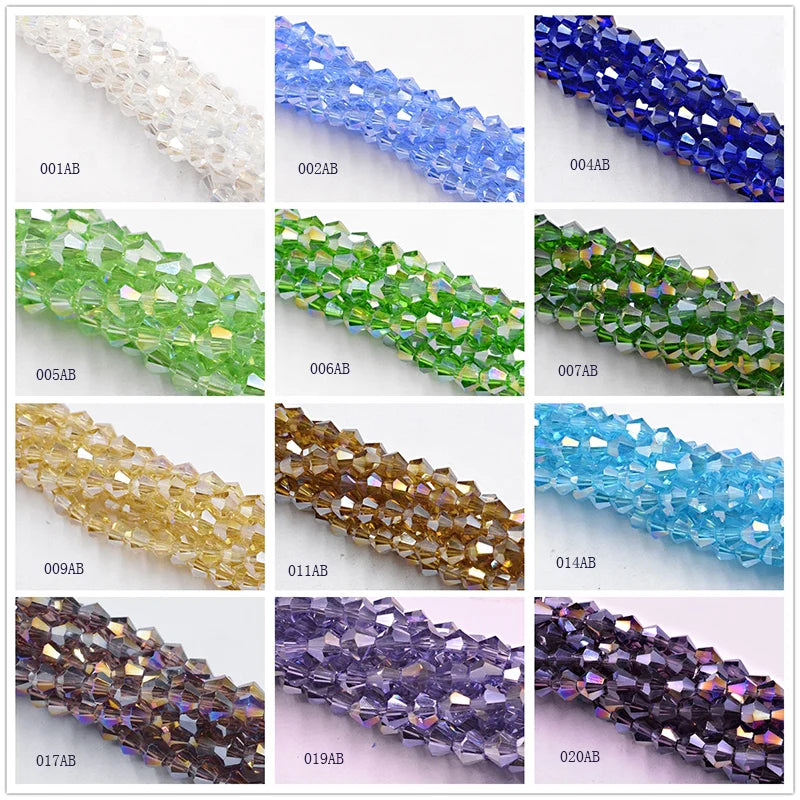 Pick Color 100pcs 4mm Bicone Austria Crystal Beads Charm Glass Beads Loose Spacer Bead for DIY Jewelry Making