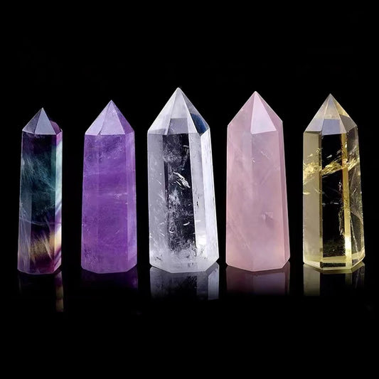 Natural Stone and Crystals Point Wand Witchcraft White Amethyst Home Decor Natural Crystal Mineral Desktop Handicraft Decoration