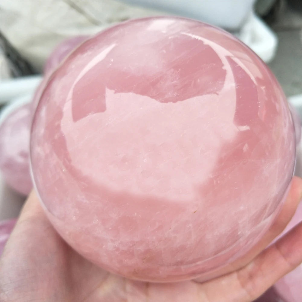 Natural Pink Crystal Ball Rose Quartz Massage Ball Polished Exquisite Room Decoration Pink Crystal Ball Souvenir Gift