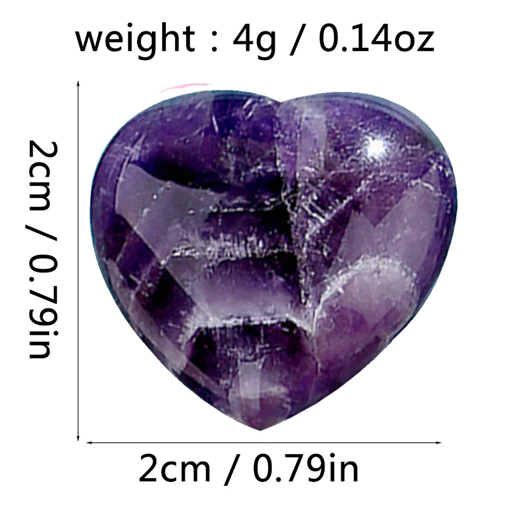 Mini Crystal Hear Gemstone Carving Heart Polished Cute Stones Crafts for Home Garden Lawn Decor Reiki Healing Chakras Meditation