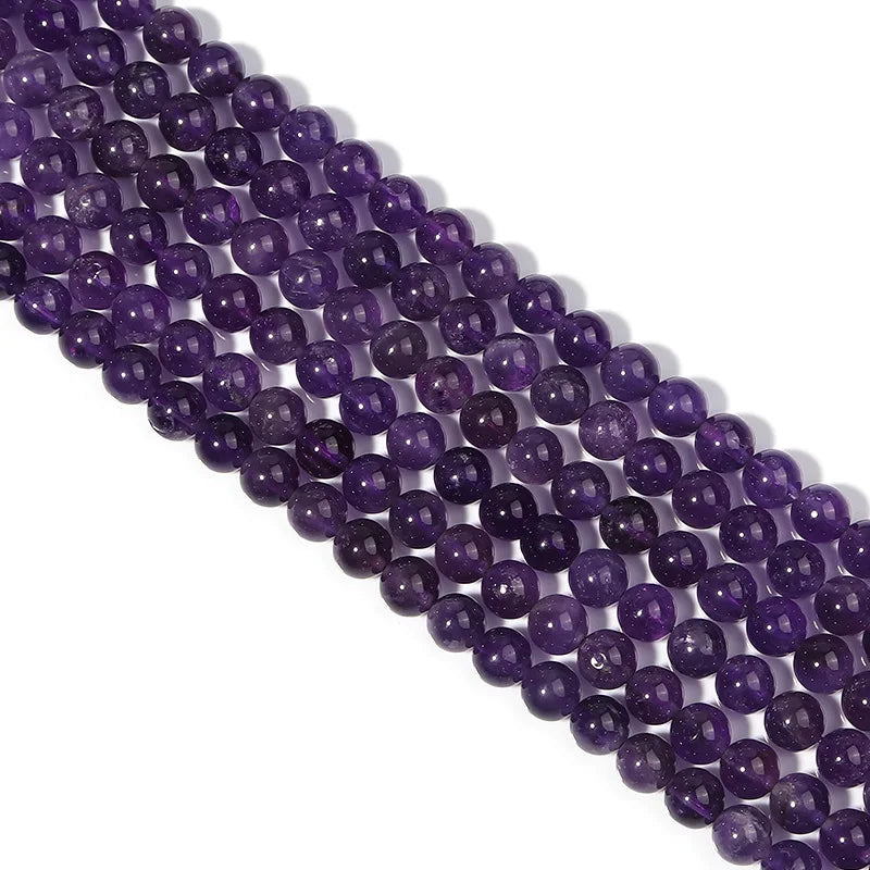 Natural Stone Amethysts Crystal Beads Round Loose Spacer 5A Bead For Jewelry Making Diy Bracelet Necklace Accessroy Finding 15"