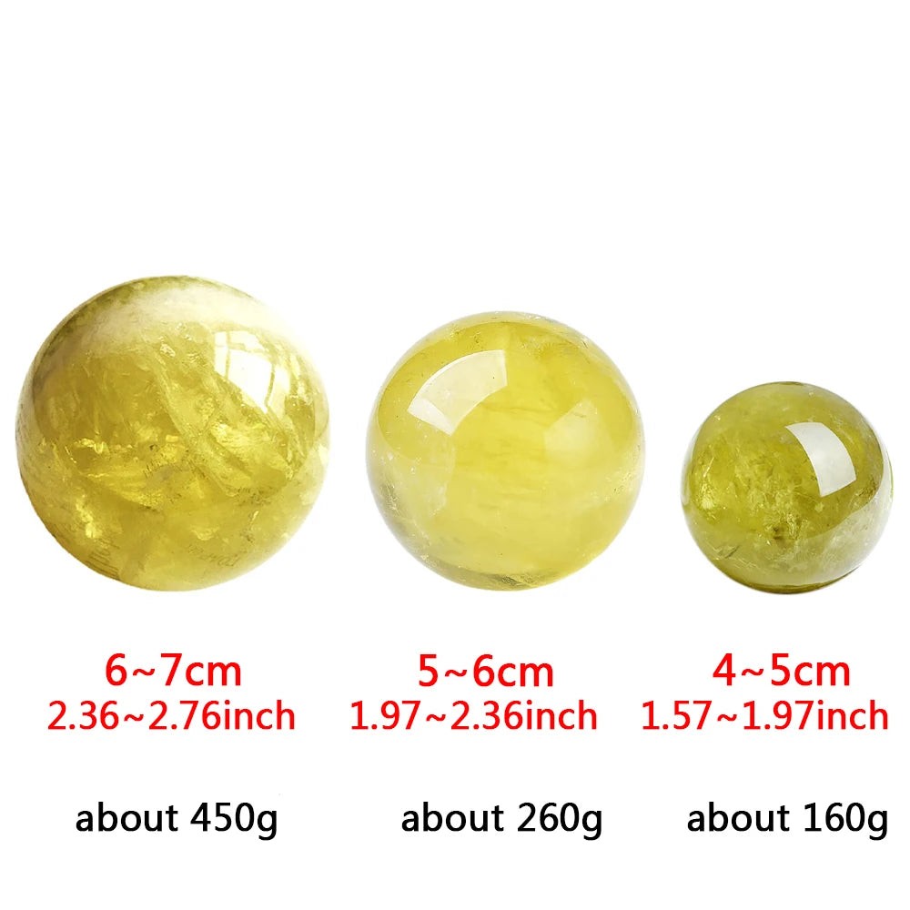 Natural Citrine Crystal Ball Pull Feldspar Ball Ornaments Blue Light Pull Feldspar Citrine Ball Stone Grinding Ornaments Gift