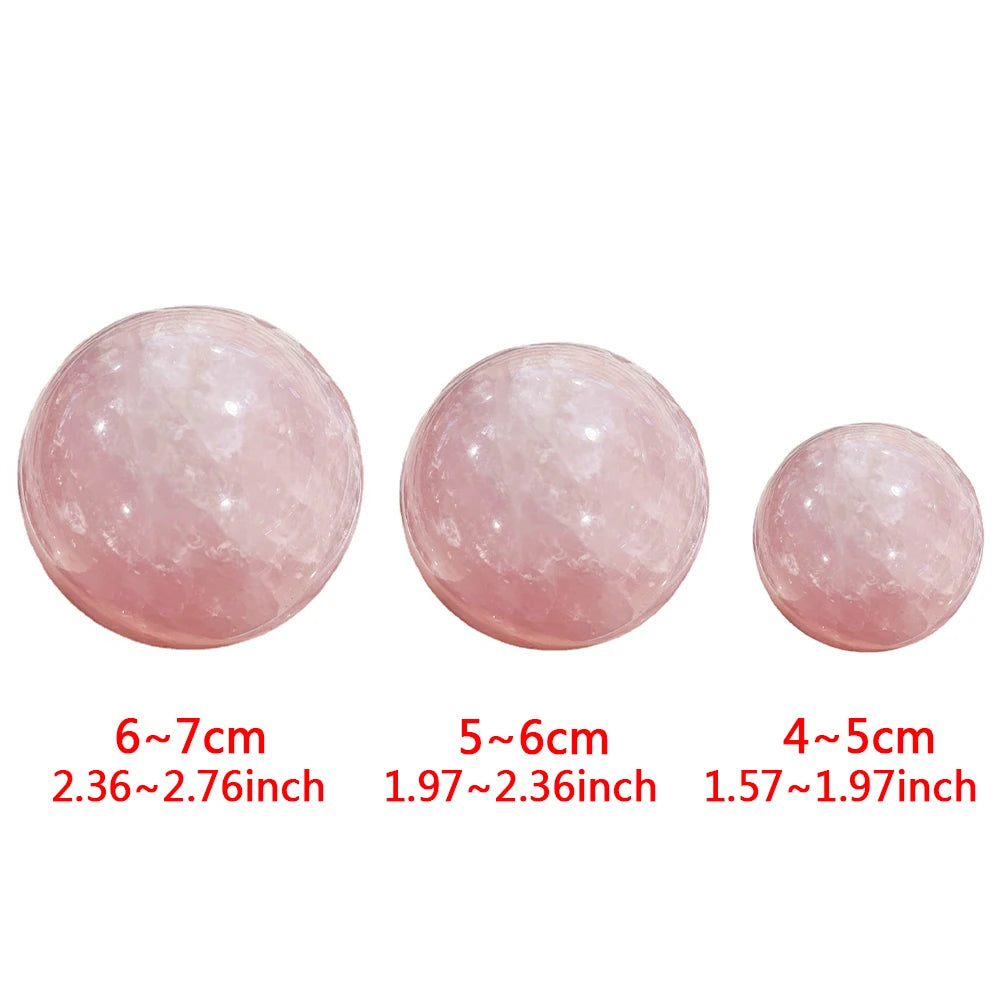 Natural Pink Crystal Ball Rose Quartz Massage Ball Polished Exquisite Room Decoration Pink Crystal Ball Souvenir Gift