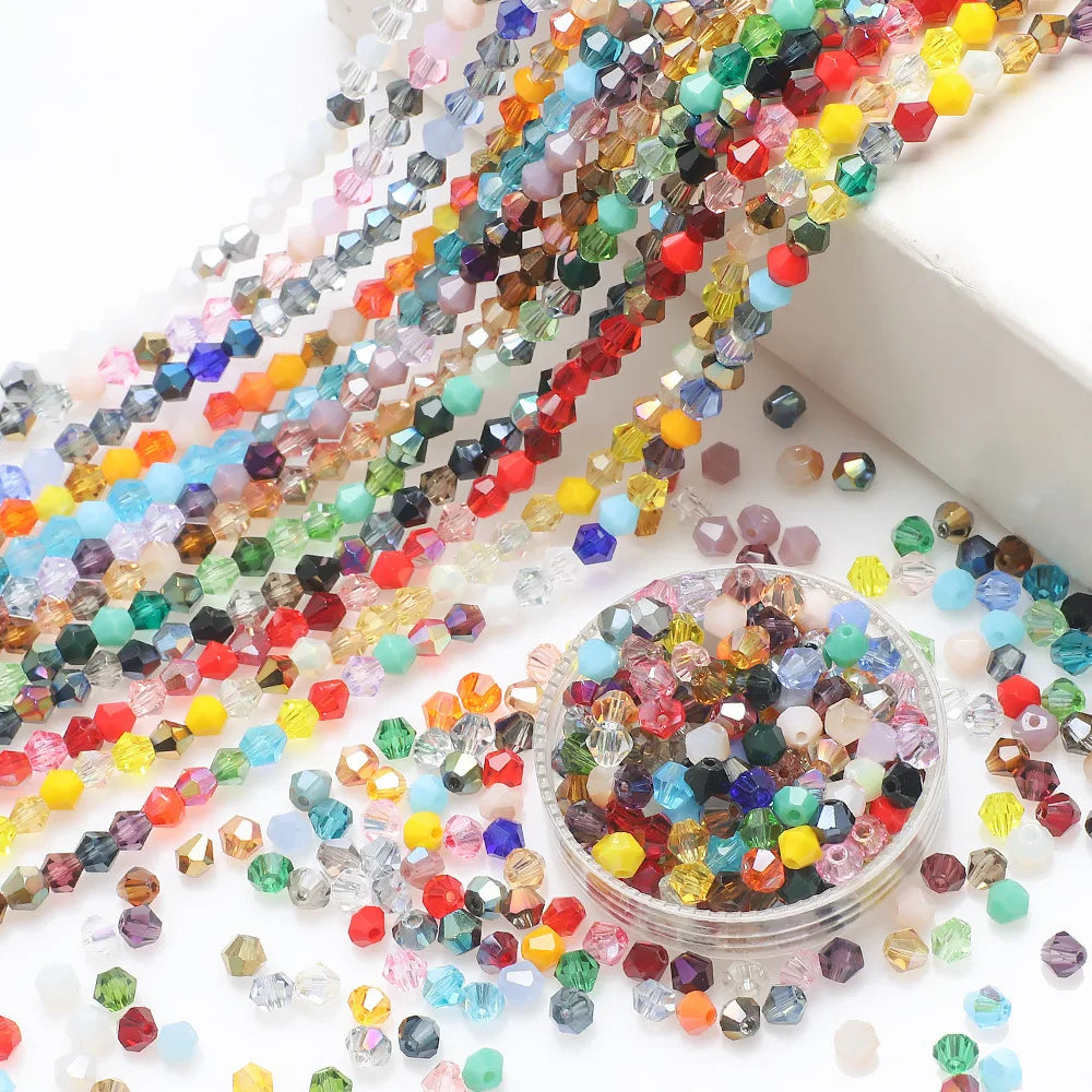 Pick Color 100pcs 4mm Bicone Austria Crystal Beads Charm Glass Beads Loose Spacer Bead for DIY Jewelry Making