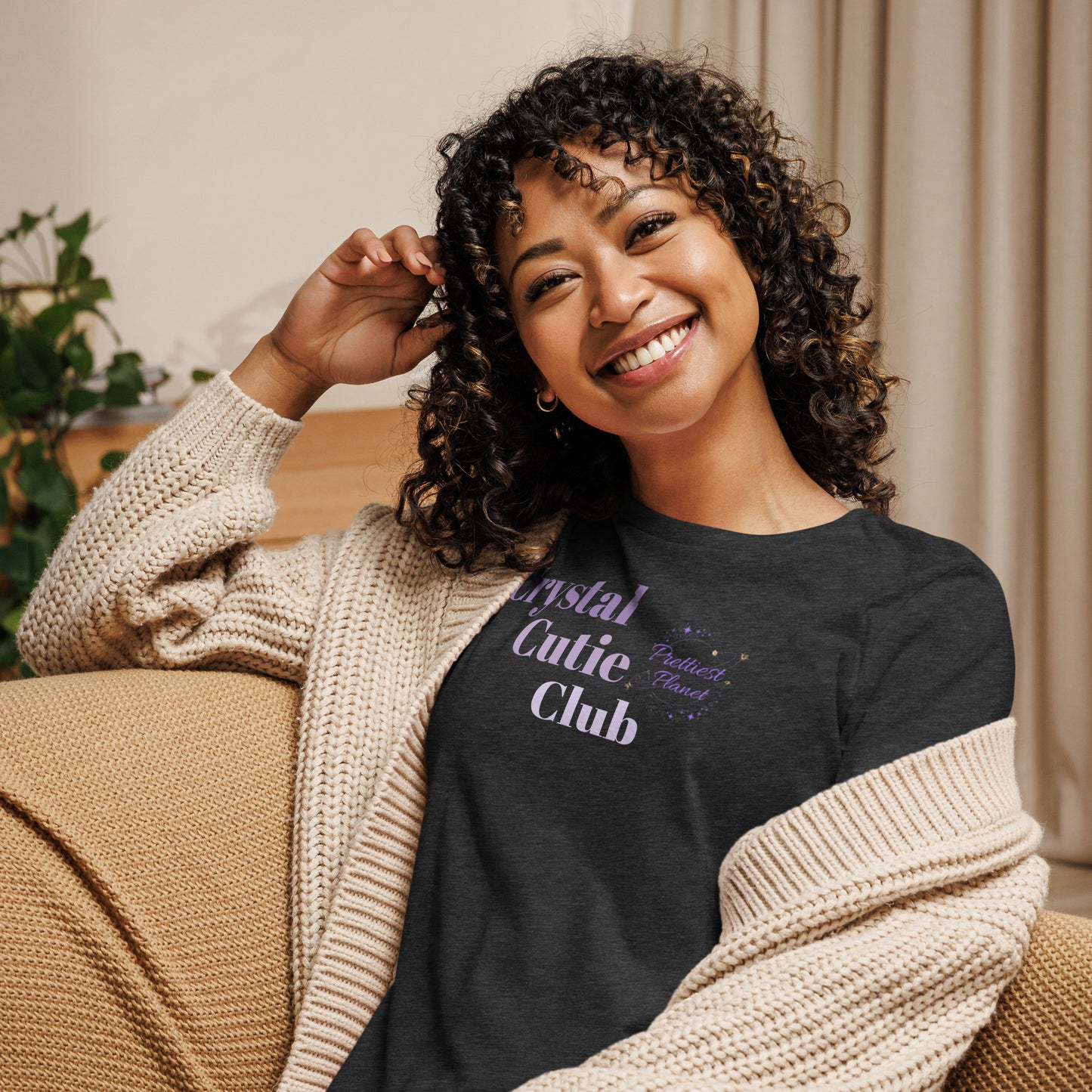 Crystal cutie club Women's Relaxed T-Shirt with prettiest planet logo