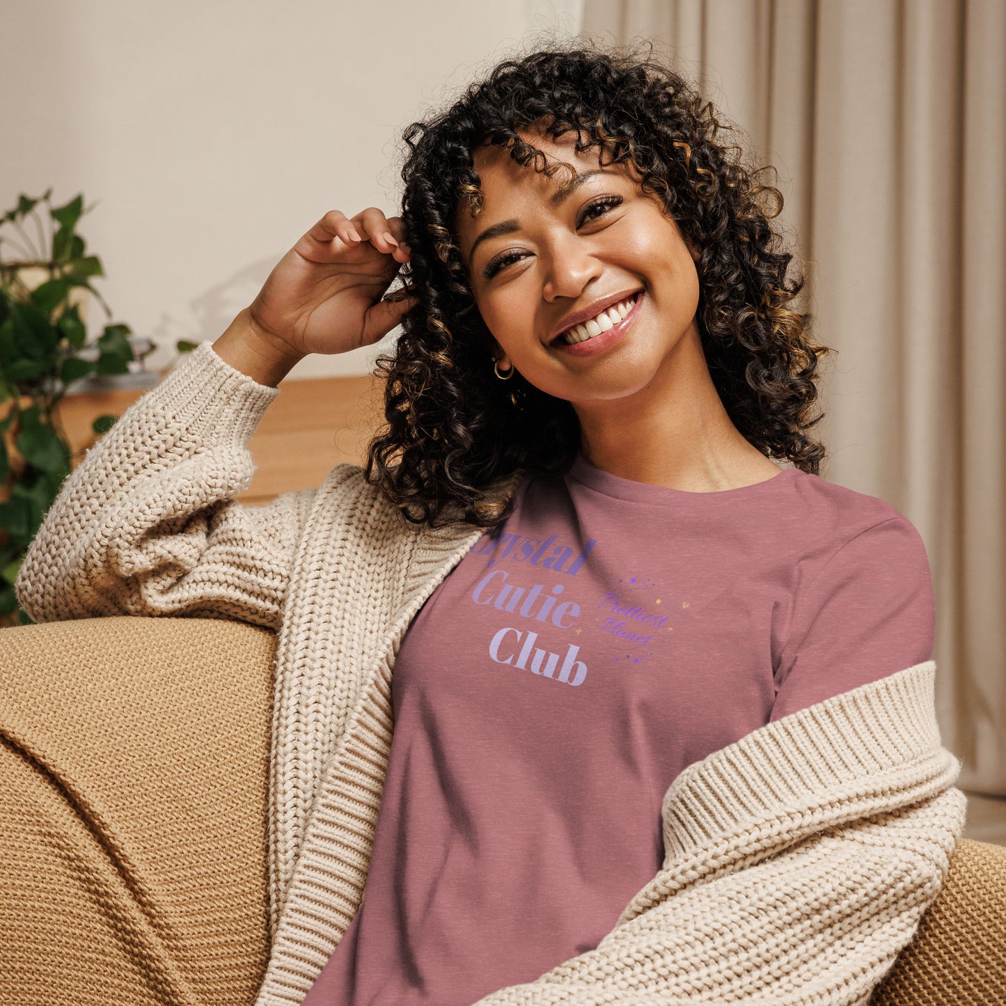 Crystal cutie club Women's Relaxed T-Shirt with prettiest planet logo