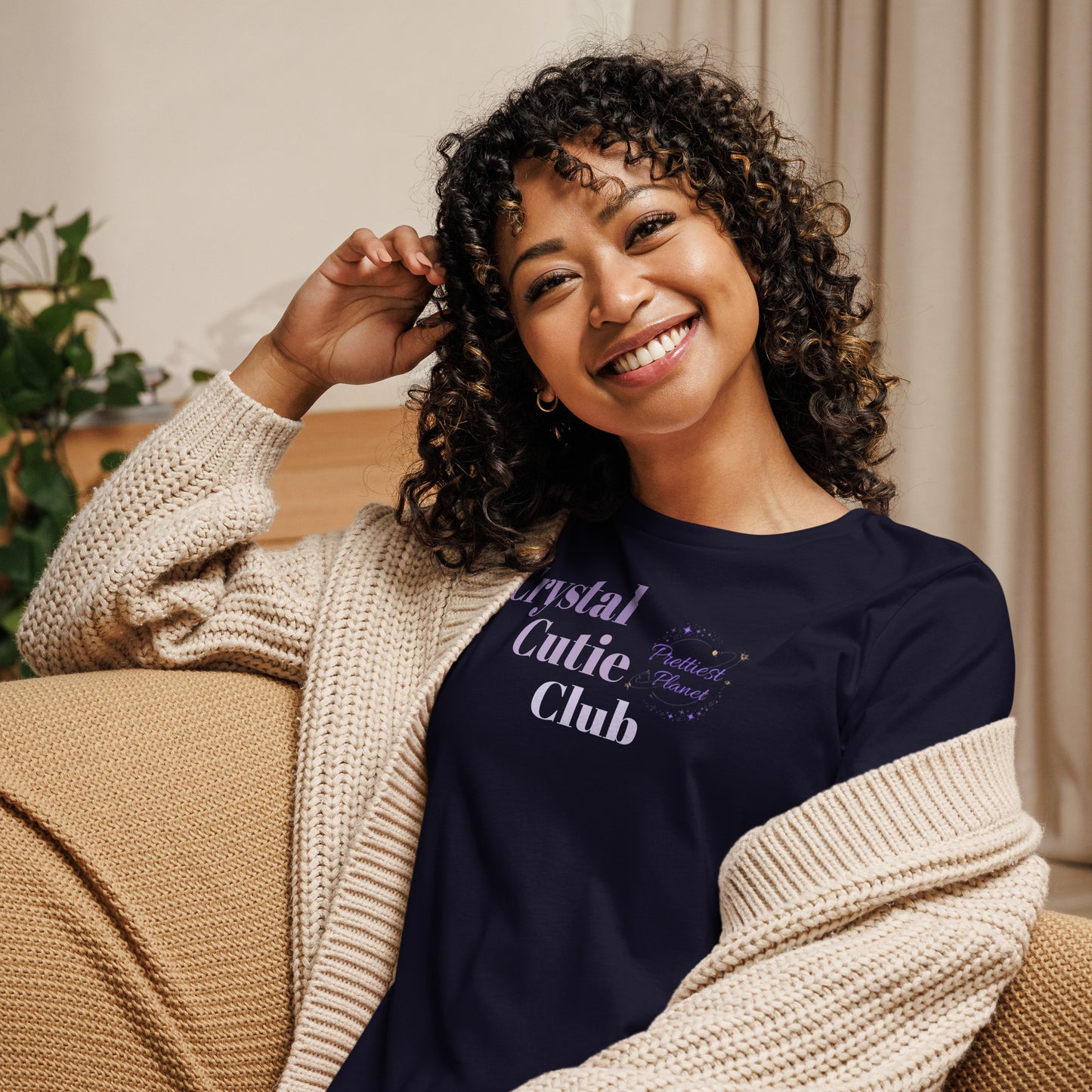 Crystal cutie club Women's Relaxed T-Shirt with prettiest planet logo